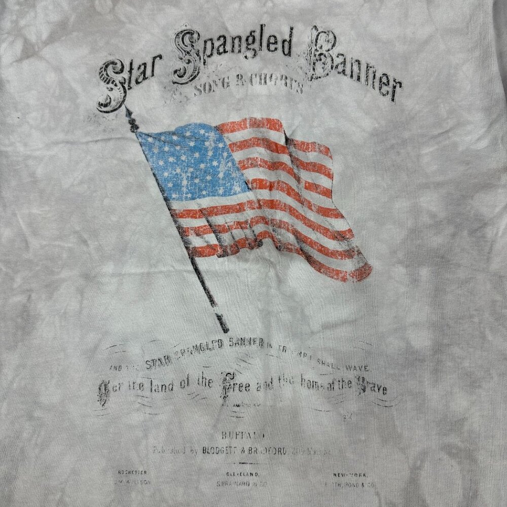 Star Spangled Banner Tie-Dye T-Shirt By The Mountain Size M 100% Cotton